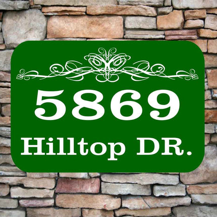 Personalized Home Address Sign Aluminum 12" x 8" | Custom House Number Plaque