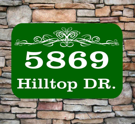 Personalized Home Address Sign Aluminum 12" x 8" | Custom House Number Plaque