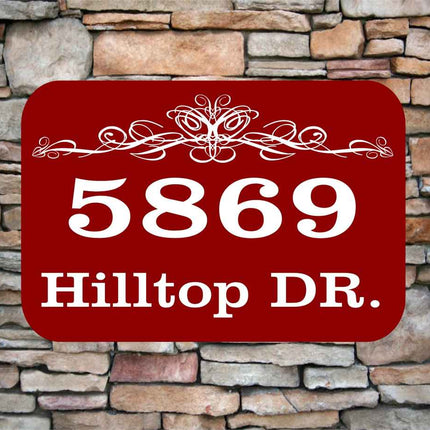 Personalized Home Address Sign Aluminum 12" x 8" | Custom House Number Plaque