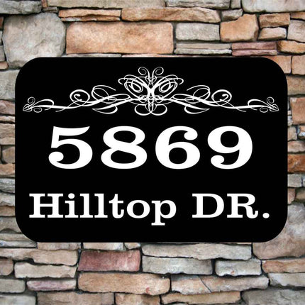 Personalized Home Address Sign Aluminum 12" x 8" | Custom House Number Plaque
