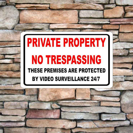 No Trespassing Sign | security Sign  | Aluminum Metal Sign 12" x 8"