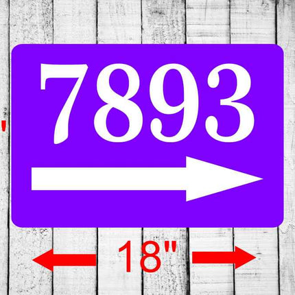 Personalized 12" x 18" Aluminum Metal Sign | Custom Address Right Arrow Sign |