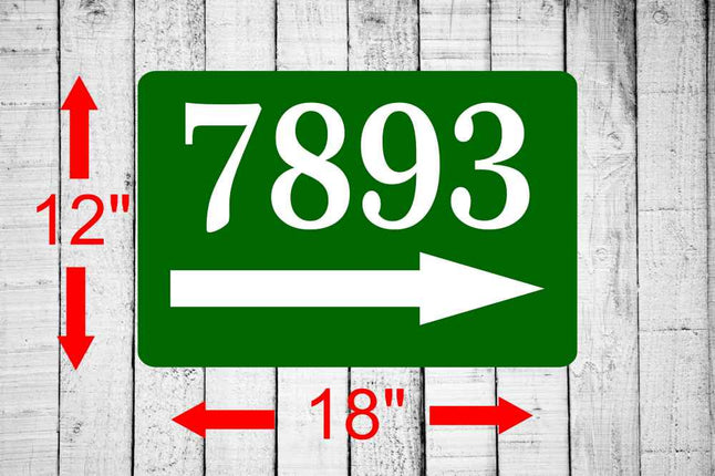 Personalized 12" x 18" Aluminum Metal Sign | Custom Address Right Arrow Sign |