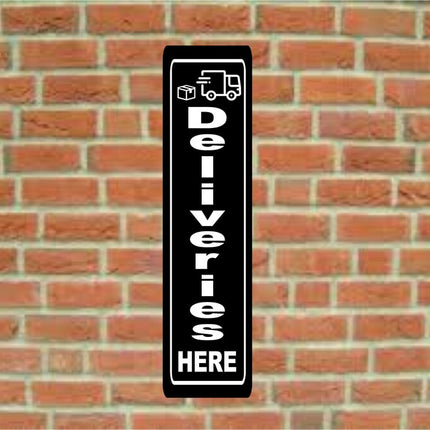 Deliveries Here Novelty Sign | Metal Aluminium sign