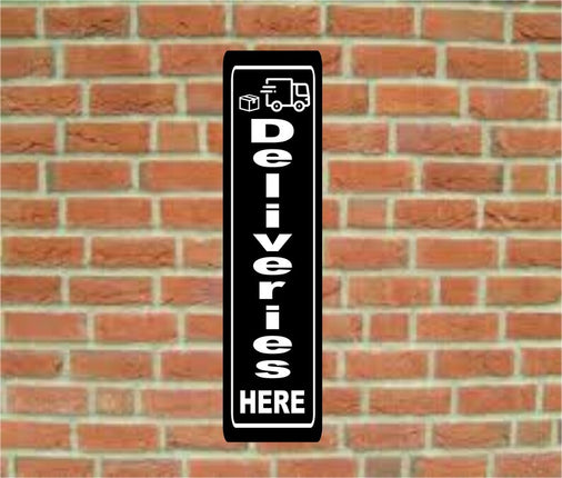 Deliveries Here Novelty Sign | Metal Aluminium sign