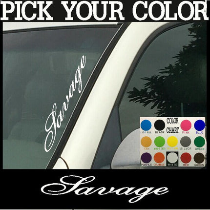 Savage Vertical Windshield | Die Cut Vinyl | Decal Sticker 4" x 22" | Car Truck SUV