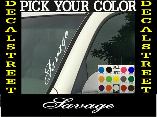 Savage Vertical Windshield | Die Cut Vinyl | Decal Sticker 4" x 22" | Car Truck SUV