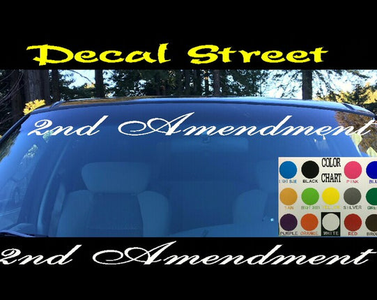 2nd Amendment Windshield | Visor Die Cut | Vinyl Decal Sticker | Visor Banner