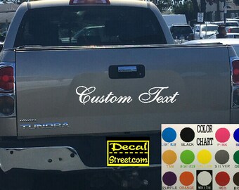 Custom Text Tailgate | Die Cut Vinyl | Decal Sticker | Visor Banner 4x4 Diesel | Truck SUV.
