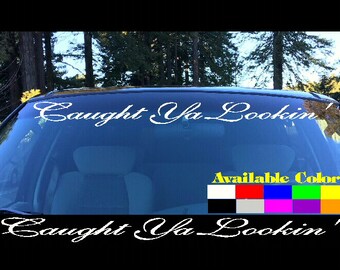 Caught ya looking Windshield Visor Die Cut Vinyl Decal Sticker Visor Banner