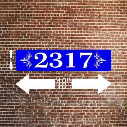 Personalized Home Address Sign Aluminum 4" x 18" Custom House Number Plaque