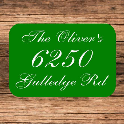 Personalized Home Address Sign Aluminum 6" x 10" Custom House Number Plaque