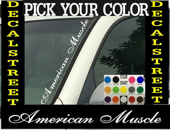 American Muscle Vertical Windshield | Die Cut Vinyl | Decal Sticker 4" x 22"