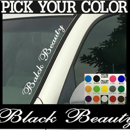 Black Beauty Vertical Windshield | Die Cut Vinyl | Decal Sticker 4" x 22"