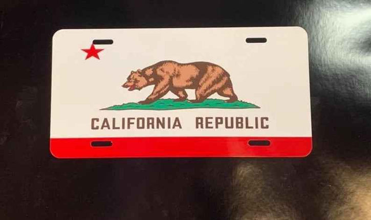 California State Flag 6" x 12" Aluminum Vanity Plate