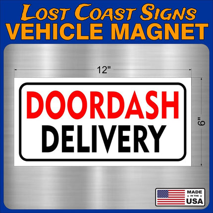 Doordash Delivery Truck Car Magnet 12" x 6"