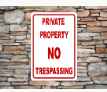 Private Property sign | No Trespassing | Aluminum Metal Sign 8"x12" | UV protected sign