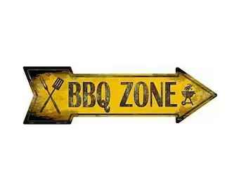 BBQ Zone Metal arrow Sign | Aluminium sign