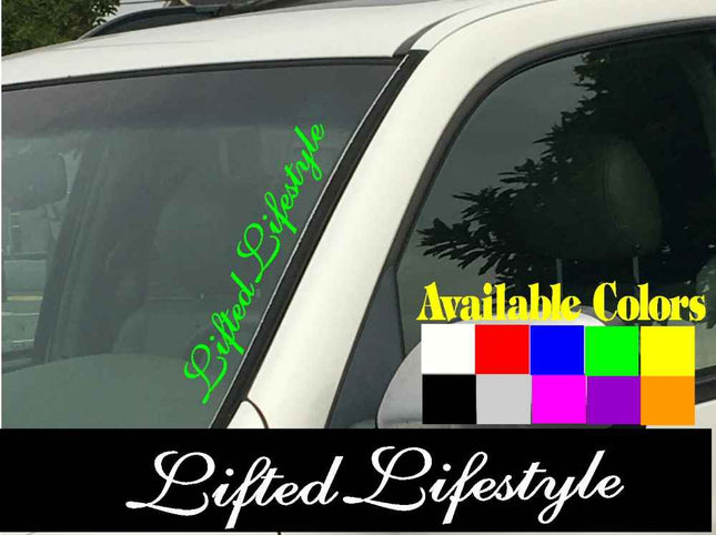 Lifted Lifestyle Vertical Windshield | Die Cut Vinyl | Decal Sticker 4" x 22" | Car Truck SUV