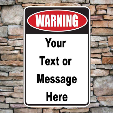Personalized Warning Sign Aluminum Metal | Customized text sign