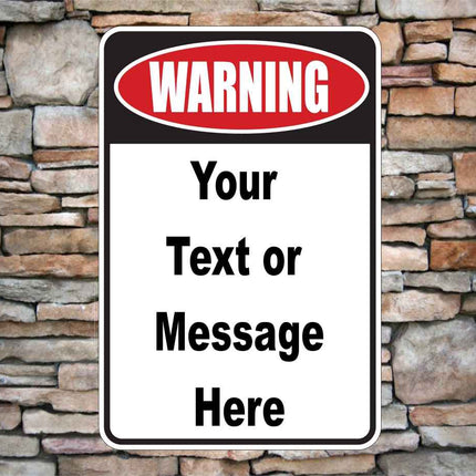 Personalized Warning Sign Aluminum Metal | Customized text sign