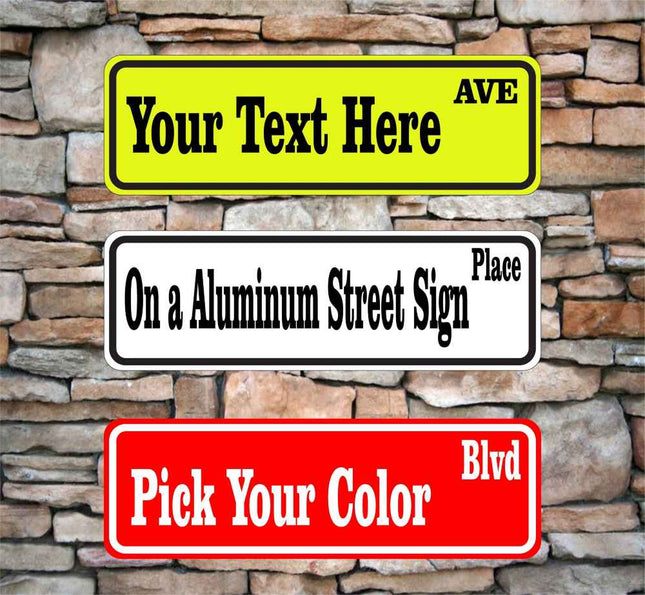 Personalized street 3" x 12" sign | Aluminum address sign |
