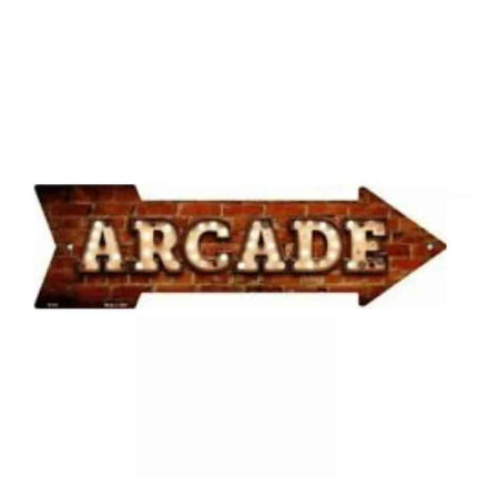 Arcade Metal arrow Sign or Decal stickerladies room sign