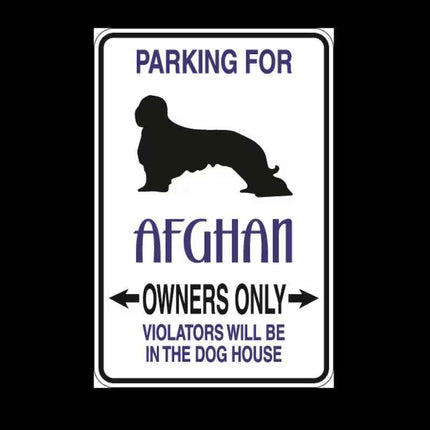 Afghan Parking Only Aluminum Sign 8" x 12"