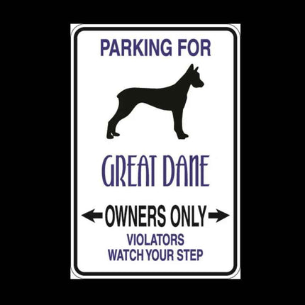 Great Dane Parking Only Aluminum Sign 8" x 12"