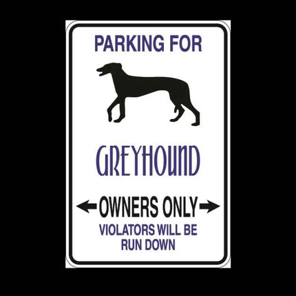 GreyHound Parking Only Aluminum Sign 8" x 12"