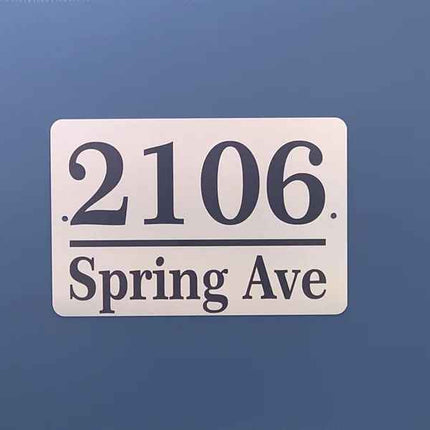 Personalized Home Address Sign Shiny Brushed Aluminum 12" x 8" House Plaque