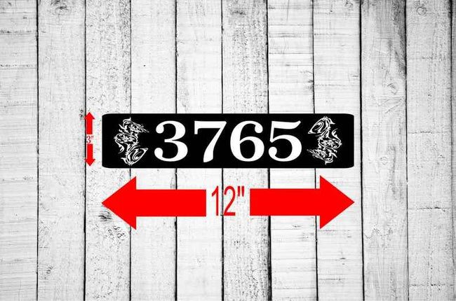 Personalized Home Address Sign Aluminum 3" x 12" Custom House Number Plaque