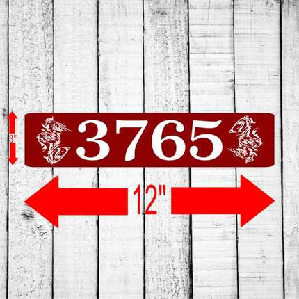 Personalized Home Address Sign Aluminum 3" x 12" Custom House Number Plaque