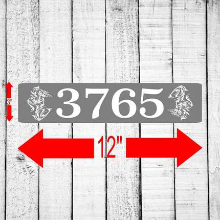 Personalized Home Address Sign Aluminum 3" x 12" Custom House Number Plaque
