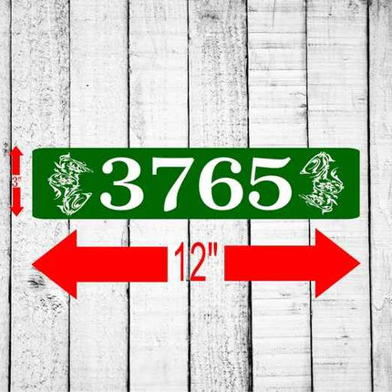 Personalized Home Address Sign Aluminum 3" x 12" Custom House Number Plaque