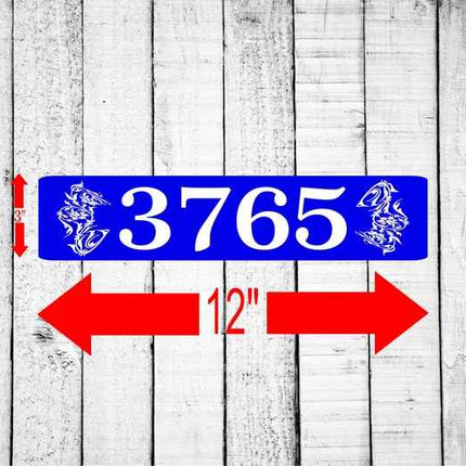Personalized Home Address Sign Aluminum 3" x 12" Custom House Number Plaque