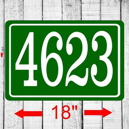 Personalized Home Address Sign Aluminum 12" x 18" Custom House Number Plaque