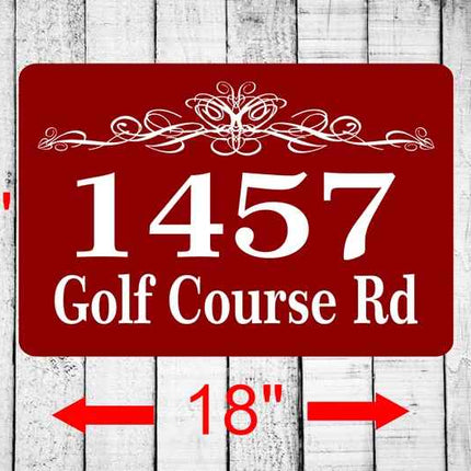 Personalized Home Address Sign Aluminum 12" x 18" Custom House Number Plaque