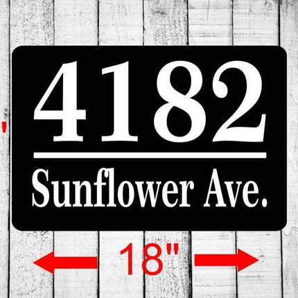 Personalized Home Address Sign Aluminum 12" x 18" Custom House Number Plaque