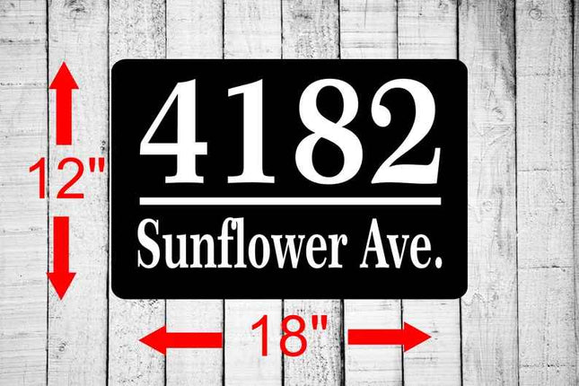 Personalized Home Address Sign Aluminum 12" x 18" Custom House Number Plaque