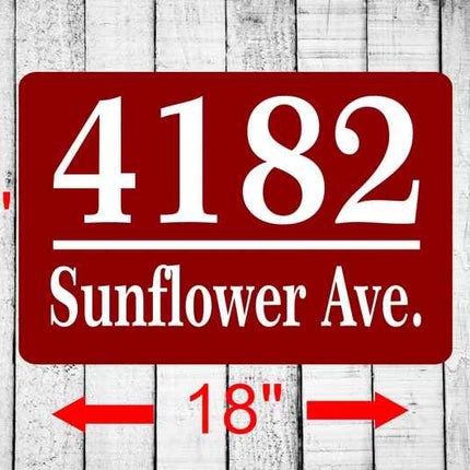 Personalized Home Address Sign Aluminum 12" x 18" Custom House Number Plaque
