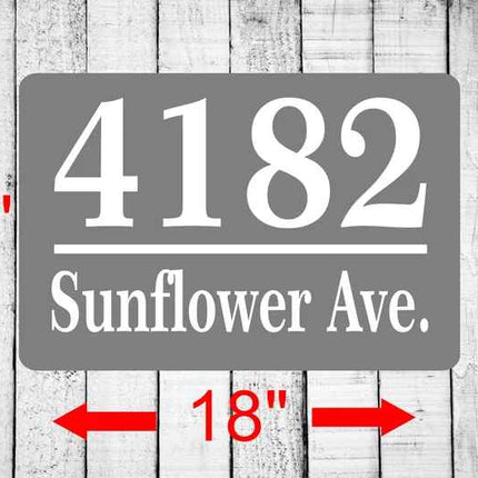 Personalized Home Address Sign Aluminum 12" x 18" Custom House Number Plaque