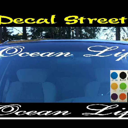 Ocean Life Windshield | Visor Die Cut | Vinyl Decal Sticker |Honda Euro Drift | Visor Banner