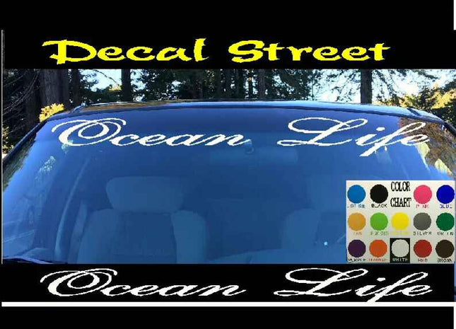 Ocean Life Windshield | Visor Die Cut | Vinyl Decal Sticker |Honda Euro Drift | Visor Banner
