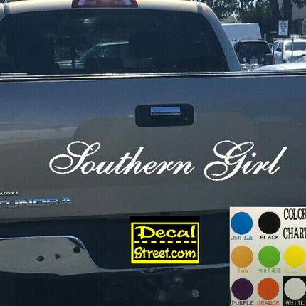 Southern Girl Tailgate | Die Cut Vinyl | Decal Sticker | Visor Banner 4x4 | Diesel Truck SUV