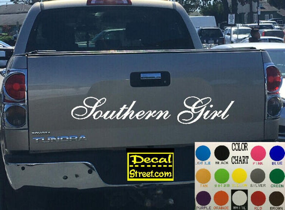 Southern Girl Tailgate | Die Cut Vinyl | Decal Sticker | Visor Banner 4x4 | Diesel Truck SUV