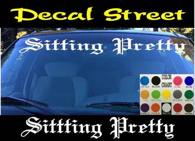 Sitting Pretty Car/Truck Windshield | Visor Die Cut | Vinyl Decal Sticker