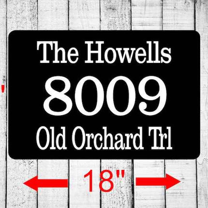 Personalized Home Address Sign Aluminum 12" x 18" | Custom House Number Plaque