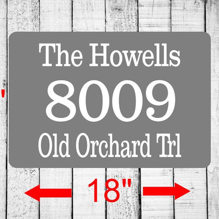 Personalized Home Address Sign Aluminum 12" x 18" | Custom House Number Plaque