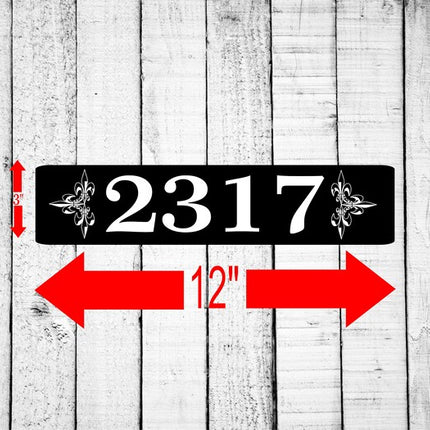 Personalized Home Address Sign Aluminum 3" x 12" | Custom House Number Plaque